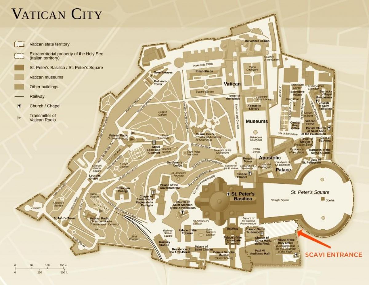 Mapa indusketa bulego Vatikano hiria