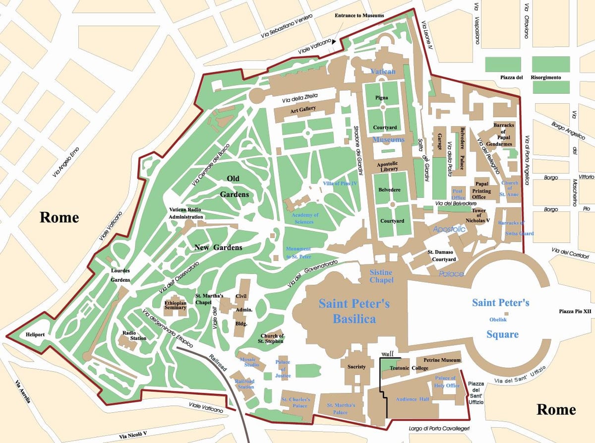 Mapa Vatikanoko