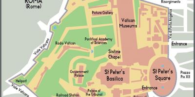 Mapa Vatikanoko sarreran 